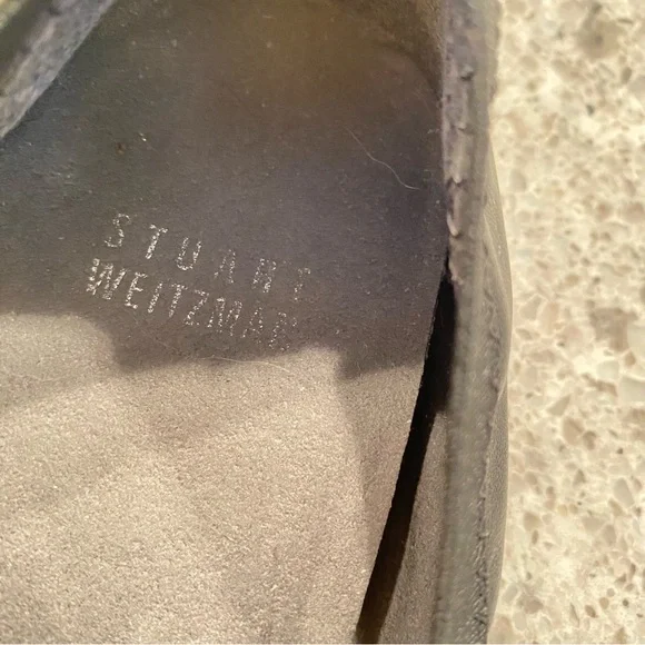 STUART WEITZMAN GIVEABLE BLACK LEATHER FLATS 8M - Picture 8 of 11